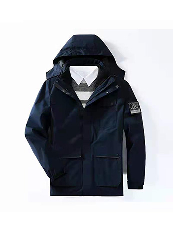 沖鋒衣定制 高端沖鋒衣男士冬季 高級藍(lán)色防水沖鋒衣